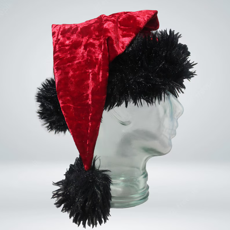 Red and black Santa hat