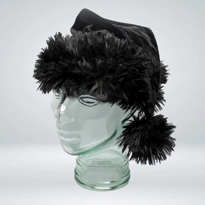 All black Santa hat